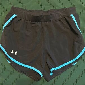 Under Armour Women's Black and Blue Shorts